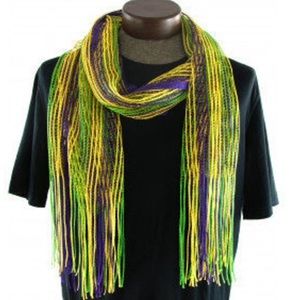 Mardi Gras Mesh Fringe Scarf